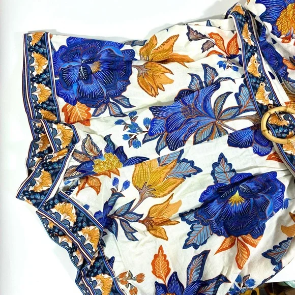 Farm Rio Lace Trim Romper Off-White Summer Flowers Small Medium Large NWT - Picture 12 of 17